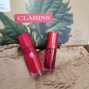 Clarins Lip Comfort Oil (Iconic Red) & Water Lip Stain (03 Red Water)